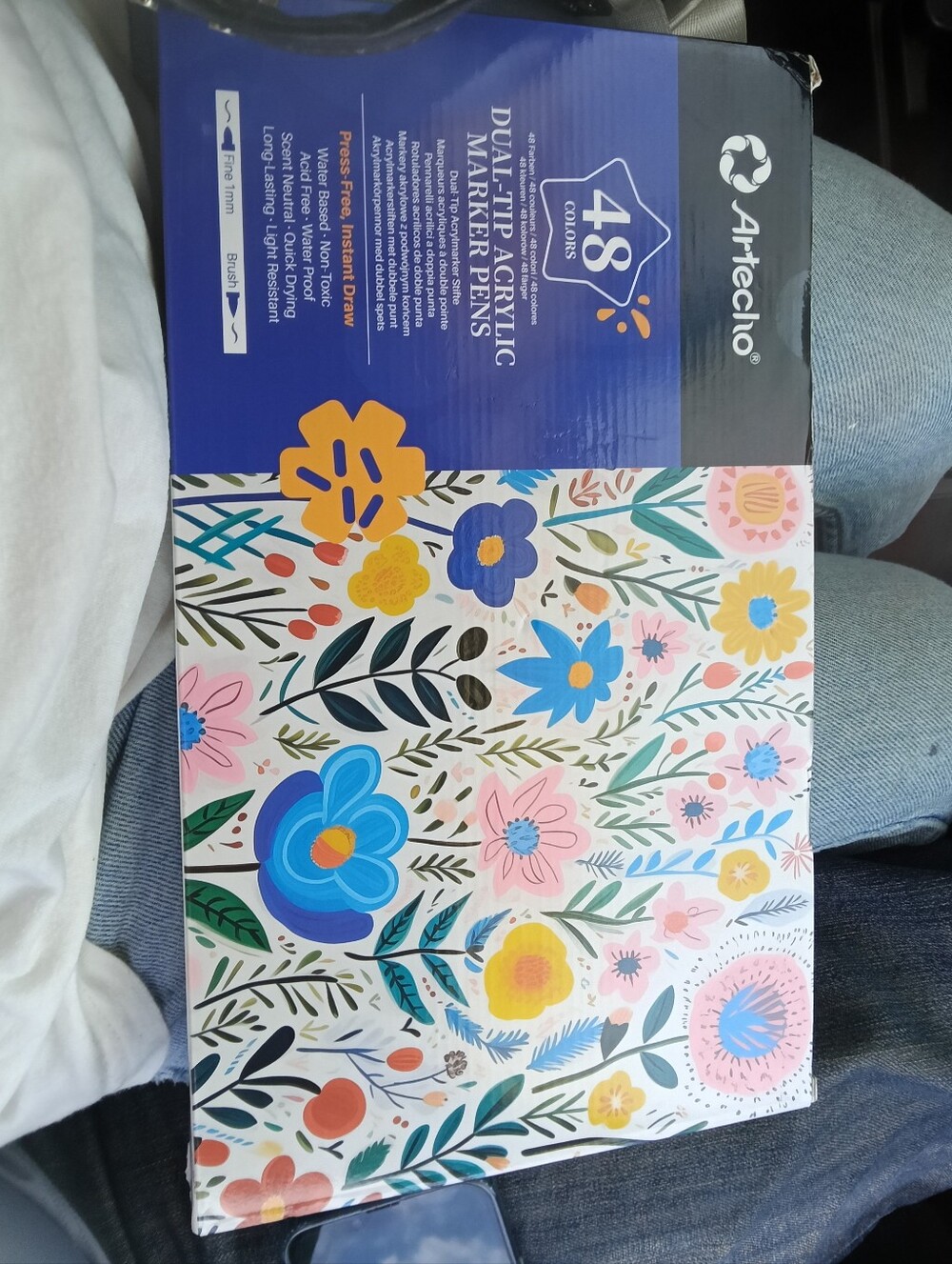arlecho Floral Acrylic Marker Set - 48 Multicolor Palette